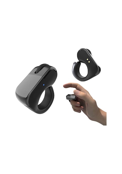 Kablosuz Şarj Edilebilir Parmak Mouse Siyah/beyaz Ergonomik Yüzük Tasarım Genel