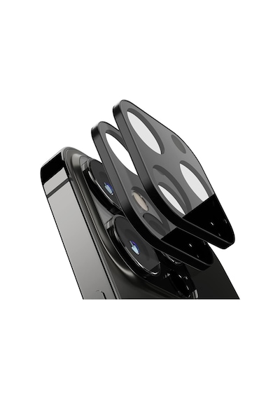 Spigen Apple Uyumlu iPhone 13 Pro Max / 13 Pro İle Uyumlu Kamera Lens Koruyucu Cam Camera Lens Protector 2 Adet Black - Agl03371 Diğer