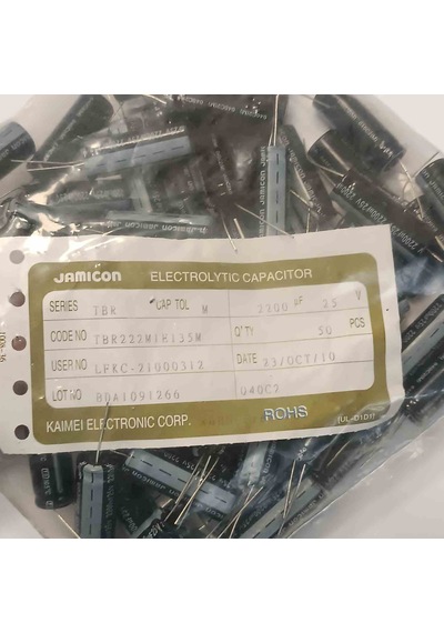 Tkr222m1eı35m 2200mf 25v 12x35 Elko Kondansatör 40 Adet