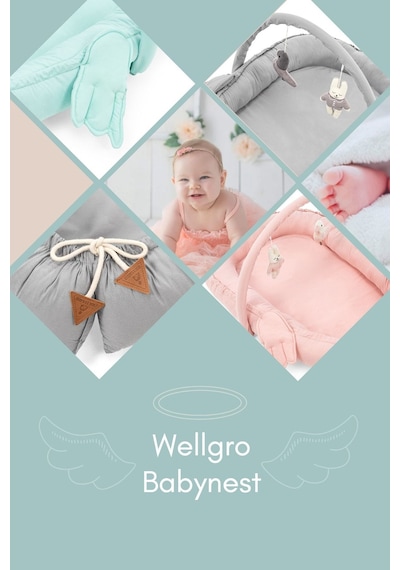 Melek Kanatlı Babynest, Bebek Yatağı-mint, İlk Yatağım, Oyuncak Barlı Bebek Yuvası