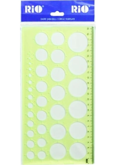 Daire Şablonlu Cetvel 1-36 Mm Sarı