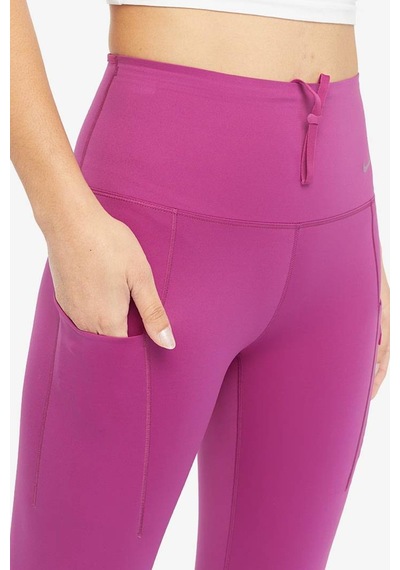 Nike Go Firm Support High Rise Full Length Kadın 6 Cepli Lazer Kesim Antreman Taytı Fuşya