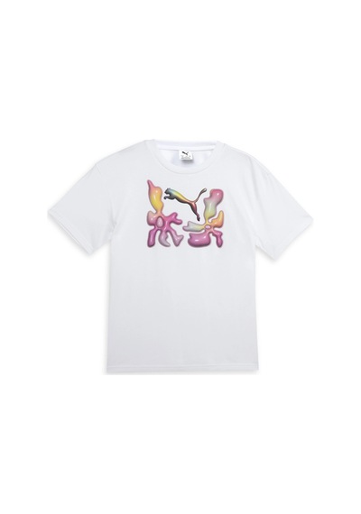 Puma Graphics Relaxed Çocuk Beyaz Günlük Stil T-shirt 62987102
