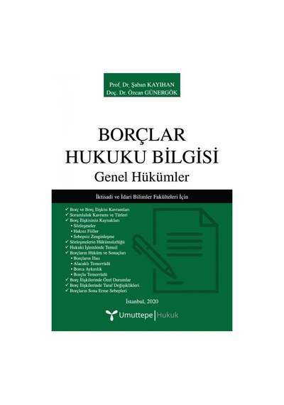 Borçlar Hukuku Bilgisi Genel Hükümler