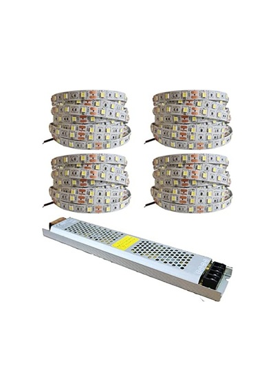 20 Metre Beyaz Şerit Led, 12v 25 Amper Led Trafo İle Gizli Aydınlatma