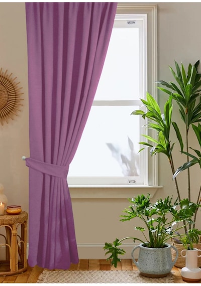 Cheap's Home Lila Petek Kadife Dokulu Fon Perde 140x260 Düz Dikişli Ekstrafor Büzgü Lila