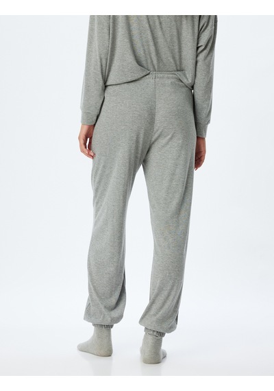 Koton Örme Pijama Altı Jogger Beli Bağlamalı Gri Melanj 5wlk40173mk Gri Melanj