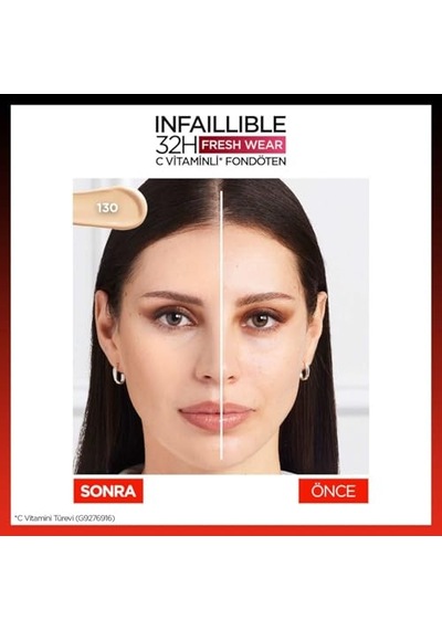 L'oreal Paris Infaillible 32h Fresh Wear C Vitaminli Fondöten - 130 True Beige Hafif Ve Modüler Kapsama Alanı, 32 Saate Kadar Dayanıklı, Doğal Kaplama, Her Türlü Cilt İçin, Kusursuz Taze Giyim 00 L'oreal Paris Infaillible 32h Fresh Wear C Vitaminli Fondöten - 130 True Beige Hafif Ve Modüler Kapsama Alanı, 32 Saate Kadar Dayanıklı, Doğal Kaplama, Her Türlü Cilt İçin, Kusursuz Taze Giyim 00