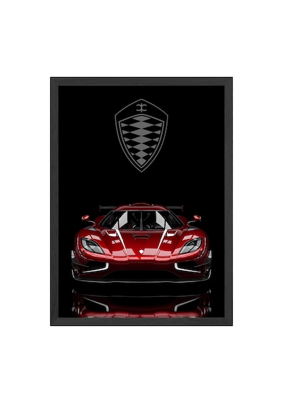 Koenigsegg Agera Rs Siyah Ahşap Çerçeveli Poster, Dekoratif Araba Duvar Tablosu