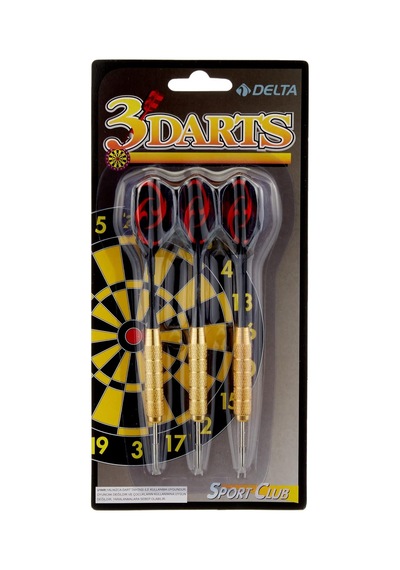 Delta Dart Oku 3 Lü Set - Çelik Uç + Pirinç Gövde + Renkli Kanat - Dart Oku Seti, 24 Gr