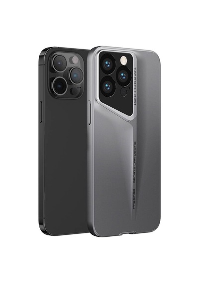 Apple Uyumlu iPhone 15 Pro Kılıf Ultra İnce Kamera Korumalı Sert Rubber Ata Pro Tech Procase Kılıf Titanyum-Gri