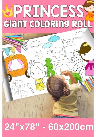 Melolisa Prenses Dev Boy Boyama Kağıdı - Farm Kids Coloring Roll - Giant Painting Paper Roll For Kids