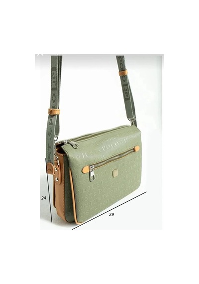 Just Polo Orijinal Kadın 3 Bölmeli Lüks Omuz Çantası Shopper Yeşil