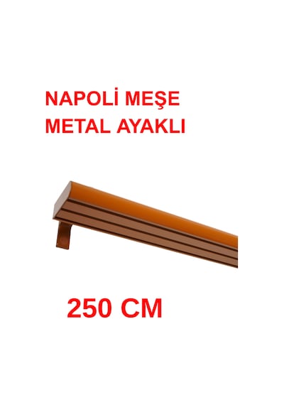 Napoli Metal Başlıklı Üçlü Dekoratif Ray Korniş Modern Rustik-meşe 250 Cm Meşe