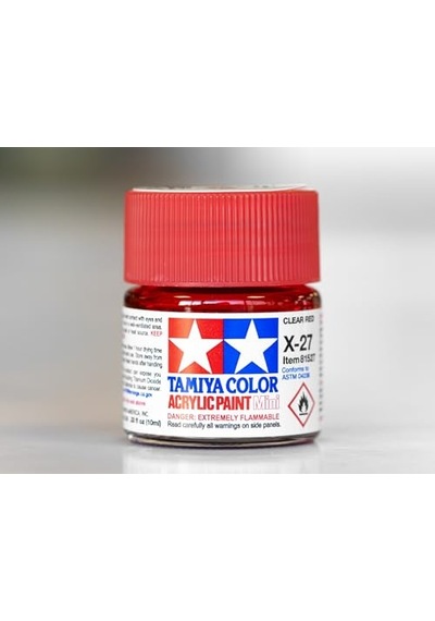 X-27 Clear Red Parlak Akrilik Boya 10 Ml 0,15 L