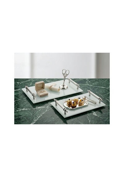 2'li Dekoratif Sunum Tepsisi - Gümüş Kulplu Modern Cam Tepsi Seti - 33x23cm & 25x15cm - Şık Sunum Gümüş - 886097721 Gümüş 2'li Dekoratif Sunum Tepsisi - Gümüş Kulplu Modern Cam Tepsi Seti - 33x23cm & 25x15cm - Şık Sunum Gümüş - 886097721 Gümüş