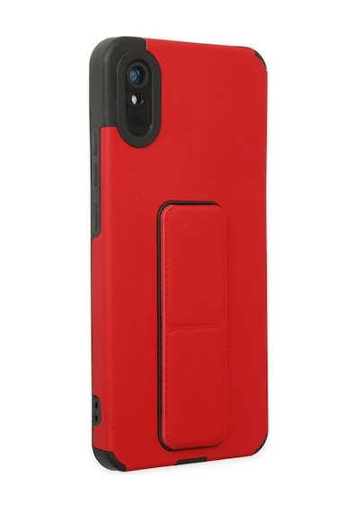 Redmi 9a Kılıf Mega Standlı Silikon - Kırmızı