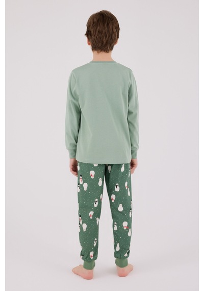 Rolypoly Erkek Çocuk Yeşil Pijama Takımı Rp3681-c-v2