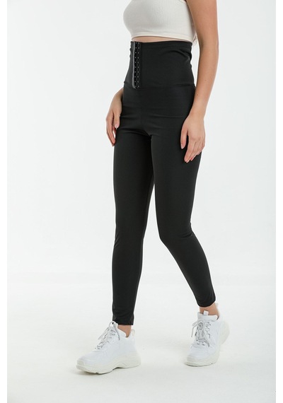 Fit Women Agraflı Termal Tayt 4409 Siyaf