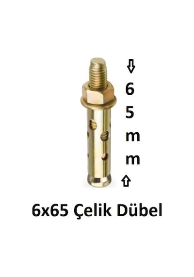 Çelik Dübel Gömlekli M6 x 65 Mm