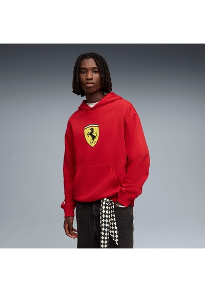 Puma Scuderıa Ferrarı Shıeld Erkek Kapüşonlu Sweatshırt 635315 02 Kırmızı