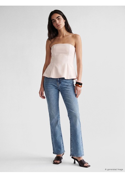 Lcw Vision Pembe Straplez Yaka Peplum Korse Bluz Lcw Vision Pembe Straplez Yaka Peplum Korse Bluz