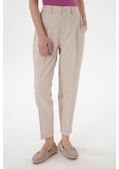 U.S. Polo Assn. Kadın Kum Çizgili Keten Karışımlı Carrot Fit Kanvas Pantolon 50309090-VR085 U.S. Polo Assn. Kadın Kum Çizgili Keten Karışımlı Carrot Fit Kanvas Pantolon 50309090-VR085