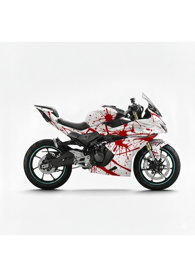 450 Sr Beyaz Kırmızı Sticker Folyo Kaplama