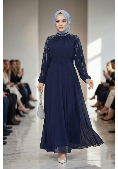 Hb Harma Time Butik Kadın Taş İşlemeli İçi Astarlı Lacivert Şifon Tesettür Elbise Lacivert Lacivert Hb Harma Time Butik Kadın Taş İşlemeli İçi Astarlı Lacivert Şifon Tesettür Elbise Lacivert Lacivert