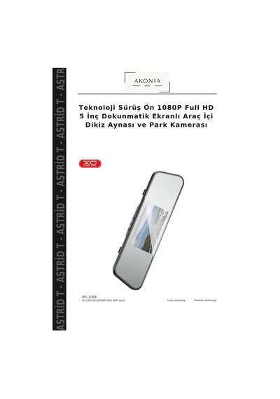 Teknoloji Sürüş Ön 1080p Full Hd 5 İnç Dokunmatik Ekranlı Araç İçi Dikiz Aynası Ve Park Kamerası