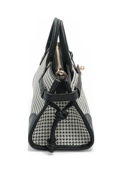 Silver Polo Sp1260 Kadın El Çantası Kaz Ayağı Ekose Siyah-siyah