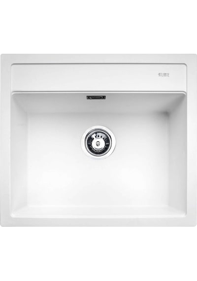 Atlante Granit Eviyе Tekli Üstten Yapıştırma Beyaz 285604 Modern Ve Dayanıklı Granit Eviyesi Beyaz