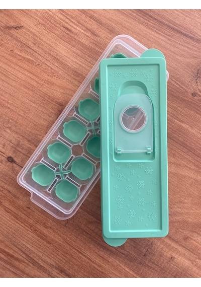 12'li Bölmeli Bas Parmak Silikon Buz Kalıbı / Kapaklı Silikon Yapışmaz Bas Parmak Buzluk Plastik Diğer