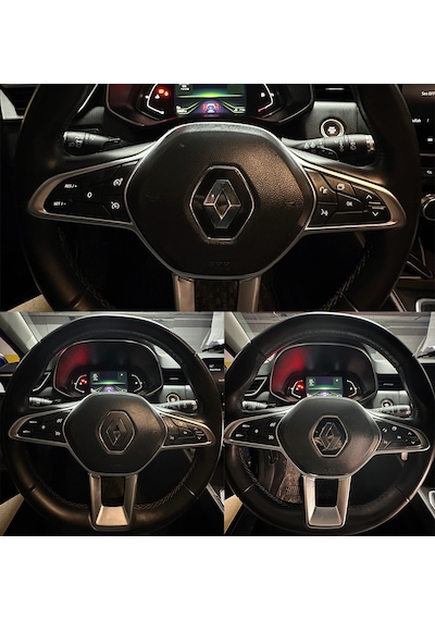 Renault Clio 19-24 Yeni Tasarım Amblem Kaplama Sticker Siyah&gri