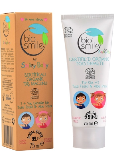 Bio Smile 3+ Yaş Tutti Frutti ve Aloe Vera Özlü Organik Çocuk Diş Macunu 75 ML