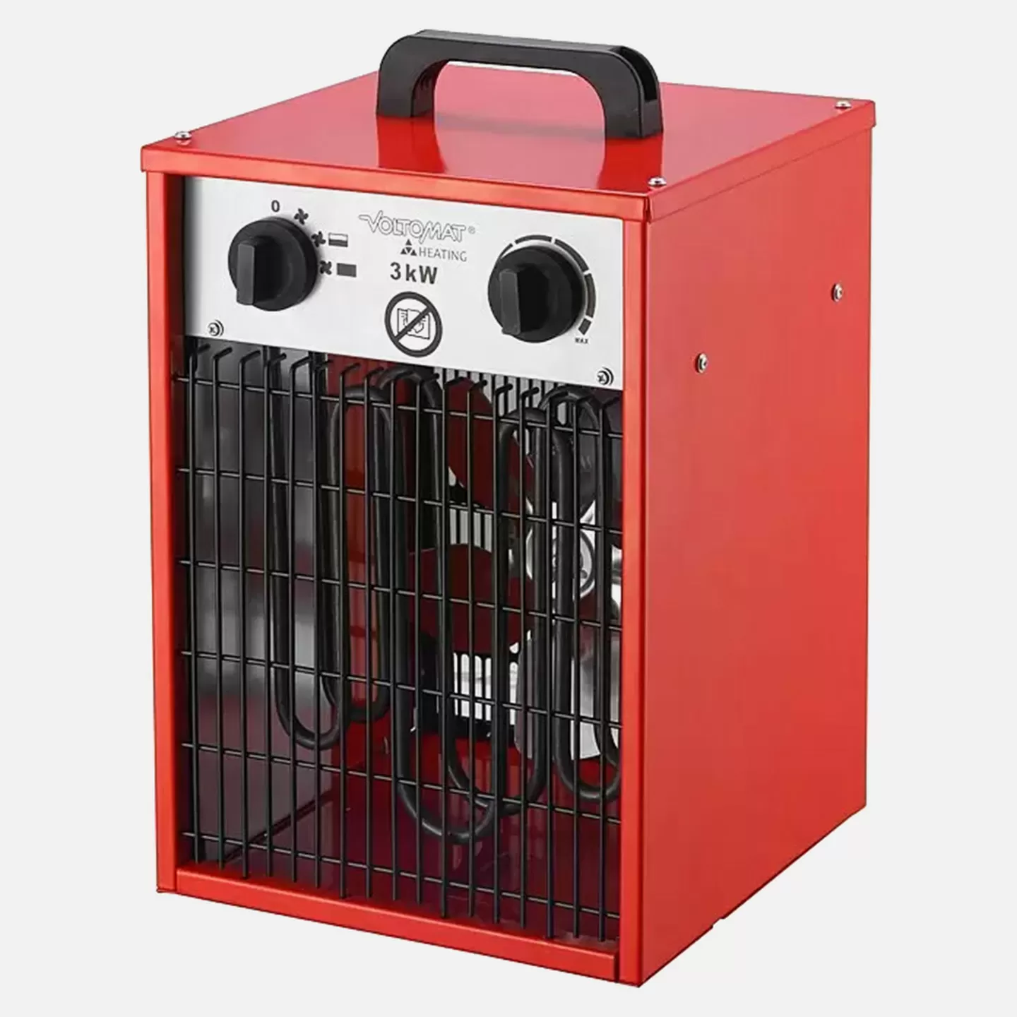 Kasaplus Voltomat 3000w Termostatlı Şantiye Isıtıcısı Metal Gövde, Fanlı Ve Güvenli Isıtma