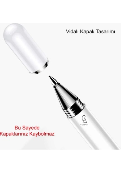 Xiaomi Mi Pad 6 Uyumlu Dokunmatik Kalem Passive Stylus 2in1 Tablet Kalemi Çizim & Yazı Kalemi