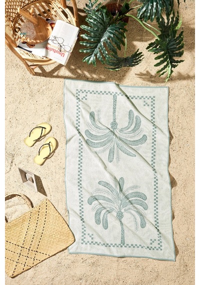 Özdilek Palmera Plaj Havlusu 90x150 -yeşil