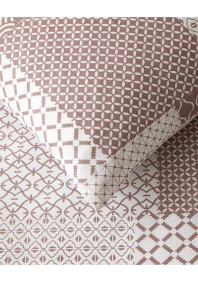 English Home Chain Patch Kolay Ütülenir Çift Kişilik Nevresim Takımı 200x220 Cm Mürdüm