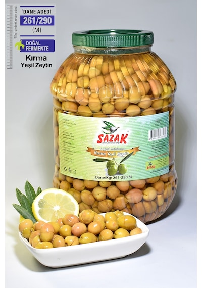 Sazak Yeşil Kırma Zeytin Mut Zeytini ( 261-290 M Kalibre) 5 L Pet Yeni