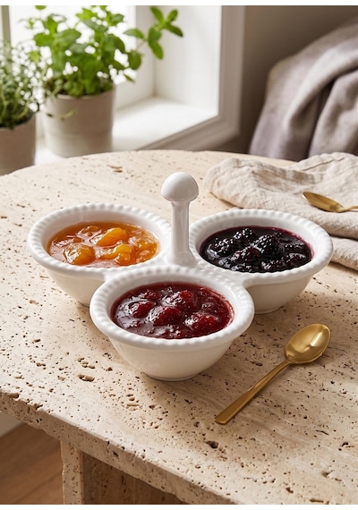 The Mia Grd0022 Grande Servis Tabağı Bölmeli Beyaz 24 Cm