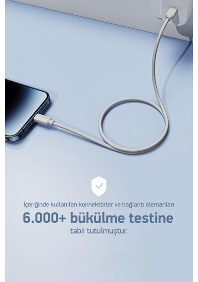 100w Örgülü Type C To Type C Spk-10 1mt Data Ve Şarj Kablosu Standart