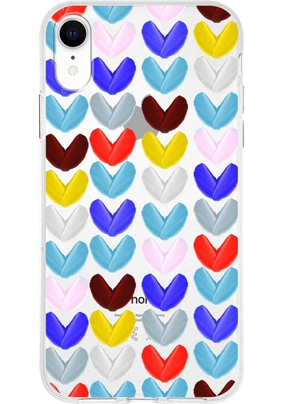 Apple Uyumlu iPhone Xr İle 1mm Slim Fit Water Color 1 Baskılı Şeffaf Kılıf