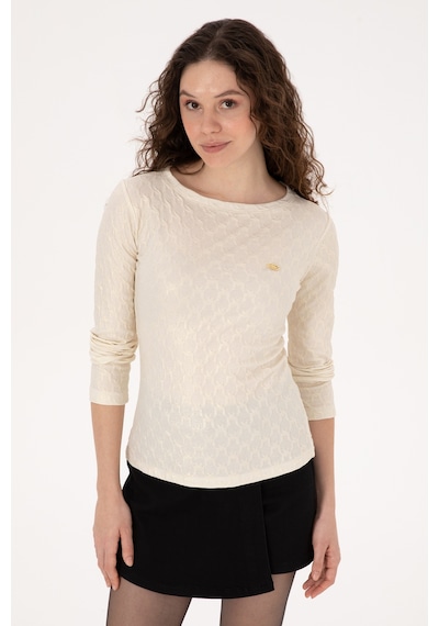 U.S. Polo Assn. Kadın Krem Sweatshirt 50309441-VR256