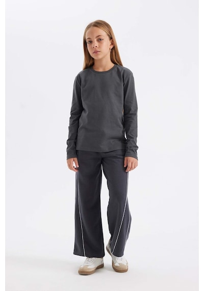 DeFacto Kız Çocuk Wide Leg Geniş Bol Paça Beli Lastikli Eşofman Altı C9674A824AUAR31 Antrasit