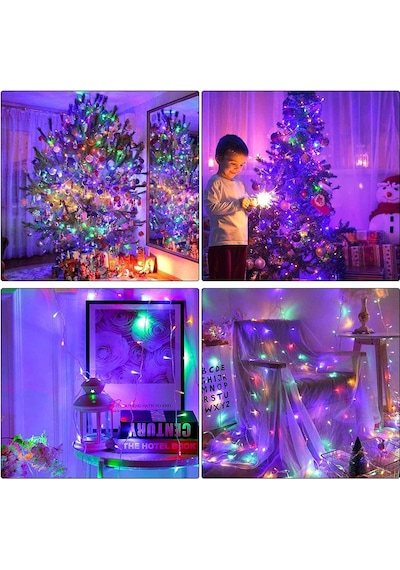 Tayfun 10 Metre 100 Ledli Fişli Led Işık Rgb Karışık Renk Yılbaşı Led Işık Dekor Lambası Yılbaşı Ağacı Işığı RGB