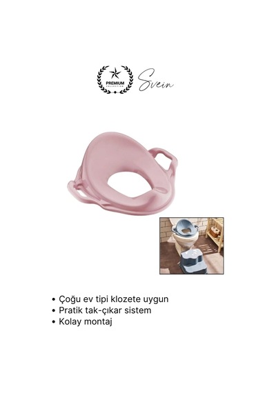 Klozet Pembe Kulplu Klozet Küçültücü Çocuk Adaptörü Tuvalet Eğitimi İçin Kaymaz Oturağı Küçültücü Çok Renkli