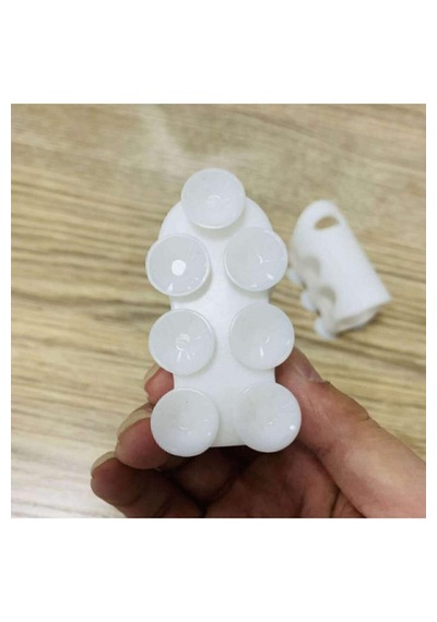 7 Vantuzlu Su Geçirmeyen Kancalı Banyo Duş Başlığı Askı Tutucu Silikon Güçlü Vakum Aparatı Beyaz