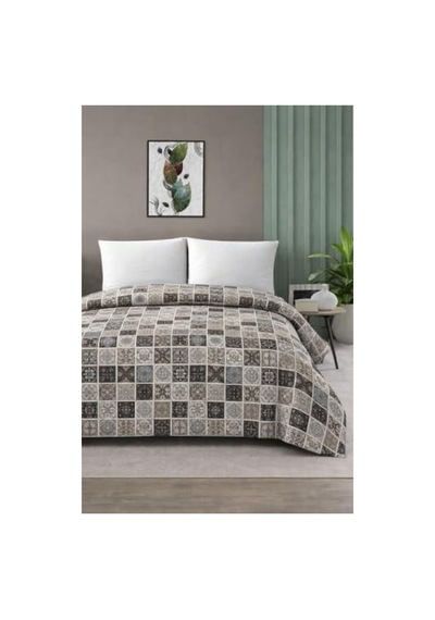 Çift Kişilik Pike Yatak Örtüsü, %100 Pamuk, 220x230 Cm Açık Indigo