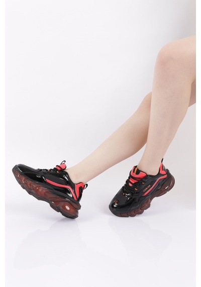 Dgn 70150-22y Kadın Bağcıklı Mega Kalın Taban Sneakers Ayakkabı 70150-2027-R1605 Siyah - Kırmızı Dgn 70150-22y Kadın Bağcıklı Mega Kalın Taban Sneakers Ayakkabı 70150-2027-R1605 Siyah - Kırmızı
